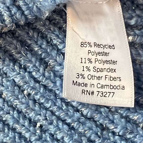 Lauren Conrad Women’s size XXL oversized pullover sweater blue with sparkle new - Picture 8 of 11